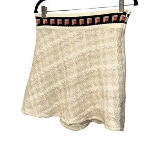 Tricot Chic Marie Eiffel The Hamptons white boucle tweed skirt 6 NEW NWT